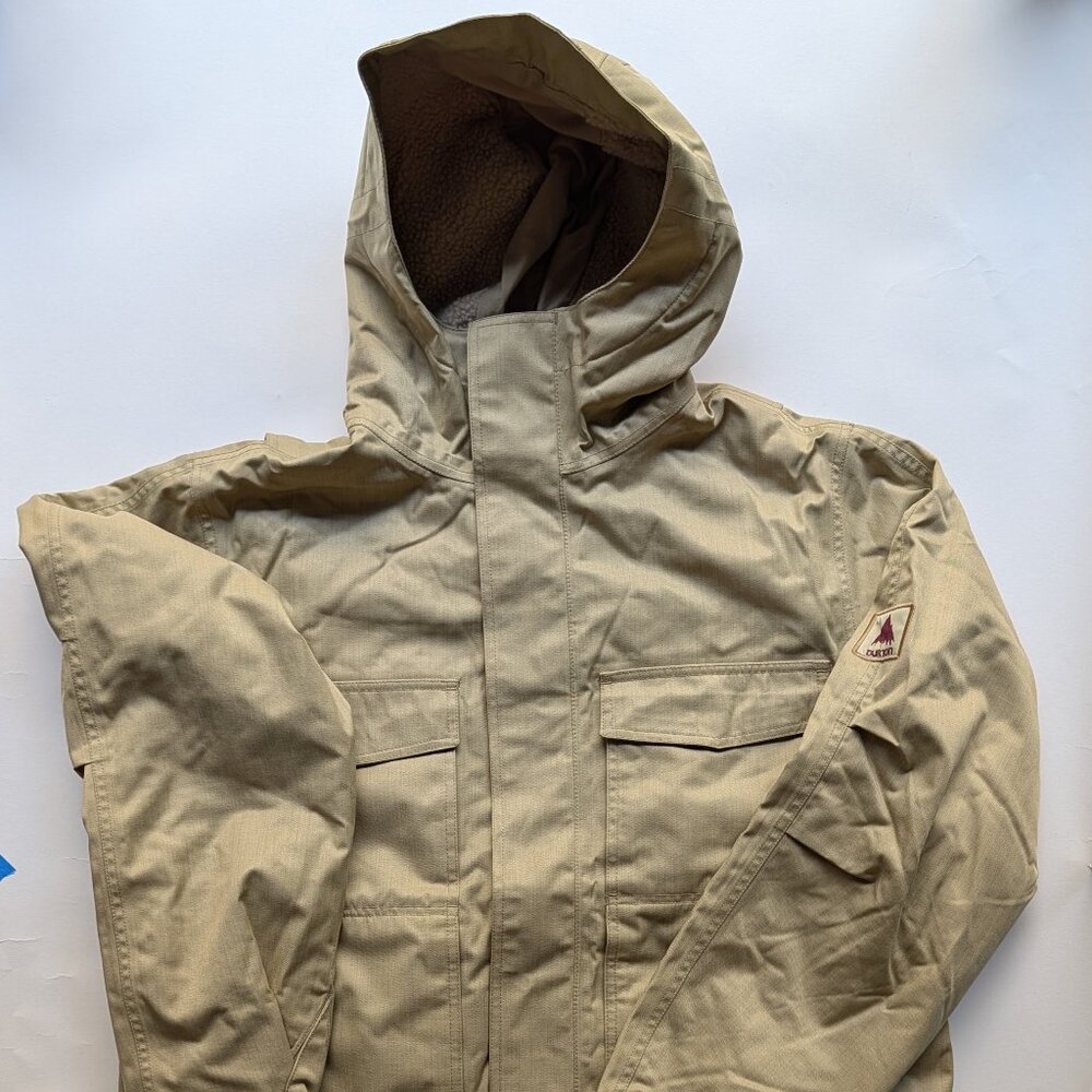 Burton Dryride Men's Hooded Ski Snowboard Jacket in Beige Tan Size L